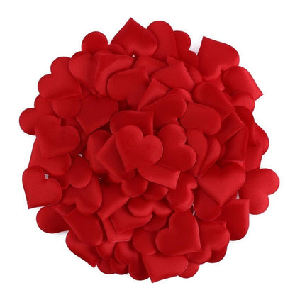 100pcs 2.0cm-3.5cm Fabric Love Heart Shape Petals For Wedding Table Decorations Confetti - Red 2cm - - Asia Sell