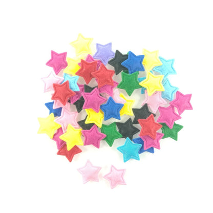 100pcs 2.5cm Fluffy Felt Cloth Stars Padded Appliques Kids Sewing Scrapbooking DIY Crafts Shapes - Asia Sell