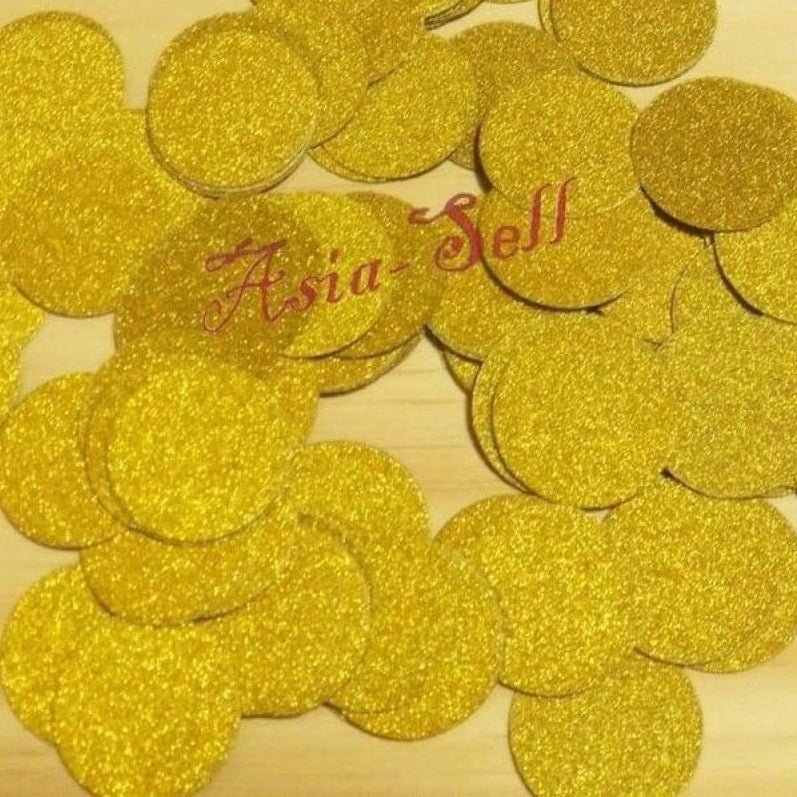 100pcs 3cm Circles with Gold Glitter Sparkles Birthday Wedding Party Decorations Confetti - - Asia Sell