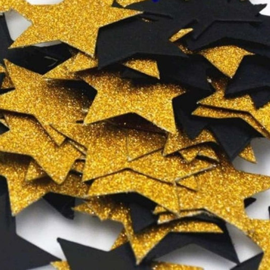 100pcs 3cm Star Confetti Black Glitter Gold Birthday Wedding Party Decoration Parties Confetti - Asia Sell