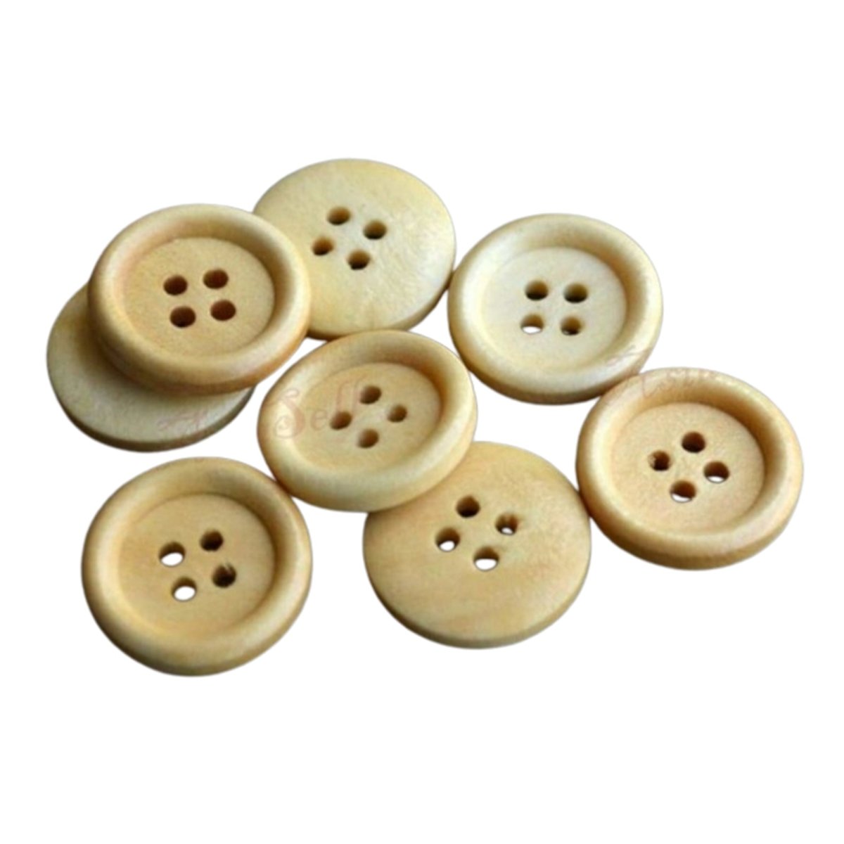 100pcs 4 Holes 10mm Round Wooden Buttons Button Handmade Clothes 4 Hole - Asia Sell