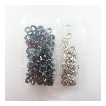 100pcs 4.5mm Striped Eyelets Rivets Metal Buttonholes Buckle Clothing Buttons Bronze Chrome Silver Grey Gun Metal Craft - Gun Metal Black - Asia Sell