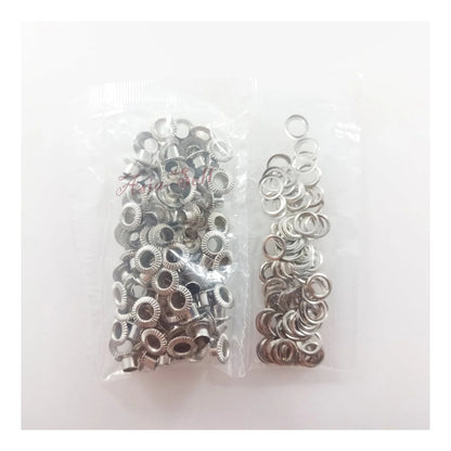 100pcs 4.5mm Striped Eyelets Rivets Metal Buttonholes Buckle Clothing Buttons Bronze Chrome Silver Grey Gun Metal Craft - Silver - Asia Sell