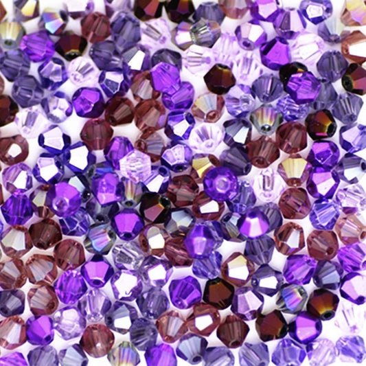 100pcs 4mm Crystal Beads Charms Plastic Purple Loose Spacer Bead for DIY Jewelry Making - Asia Sell