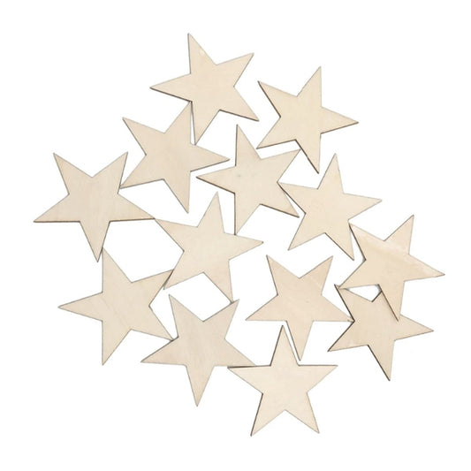 100pcs 50mm Wooden Stars Confetti Wood Crafts Blanks for Painting Decorations Table Scatter - Asia Sell