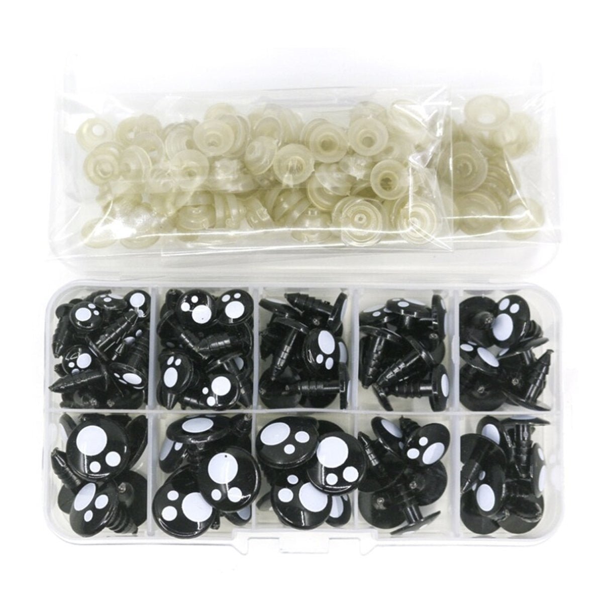 100pcs 8-16mm Plastic Safety Doll Teddy Eyes Bear Dog Paw Puppet Toys Buttons - - Asia Sell