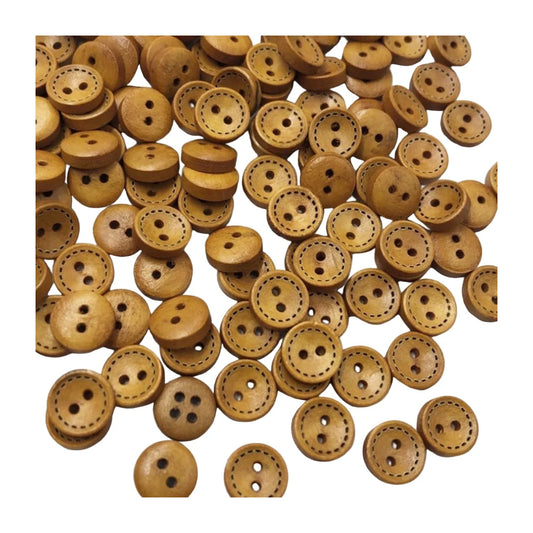 100pcs 8mm Brown 2-holes Round Wooden Buttons sewing Scrapbooking Craft - - Asia Sell