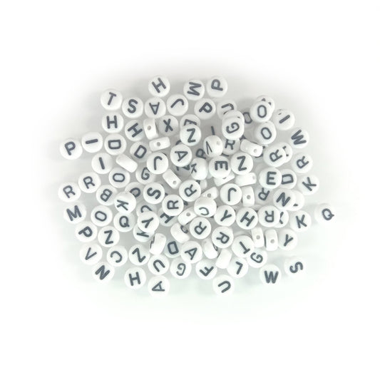 500pcs White Alphabet Letters Spacer Beads for Jewelry Making DIY 7mmx4mm Charm - Asia Sell