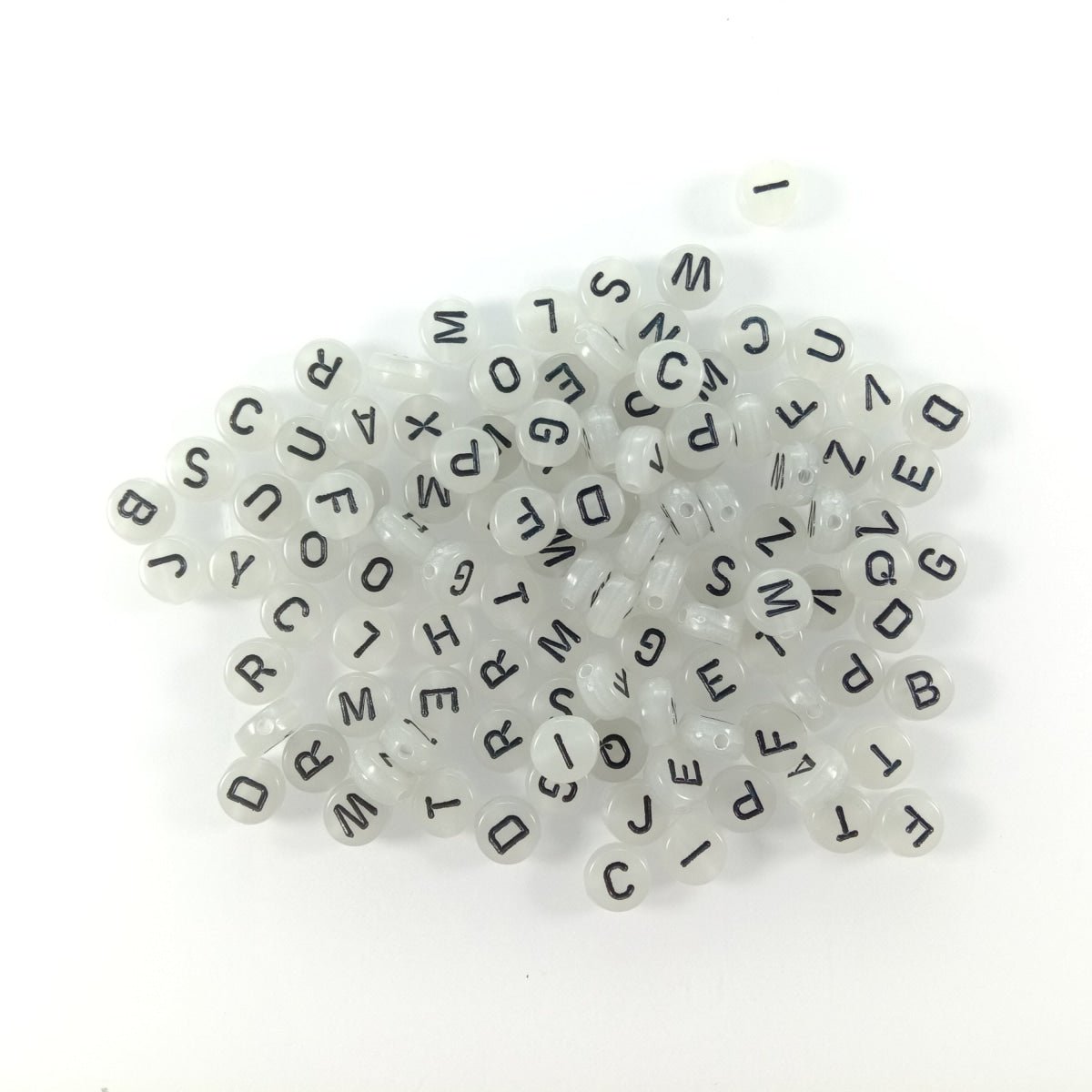 100pcs Alphabet Letters Spacer Beads for Jewelry Making DIY Bracelet Accessories 7mmx4mm Charm - Black Glowing - Asia Sell