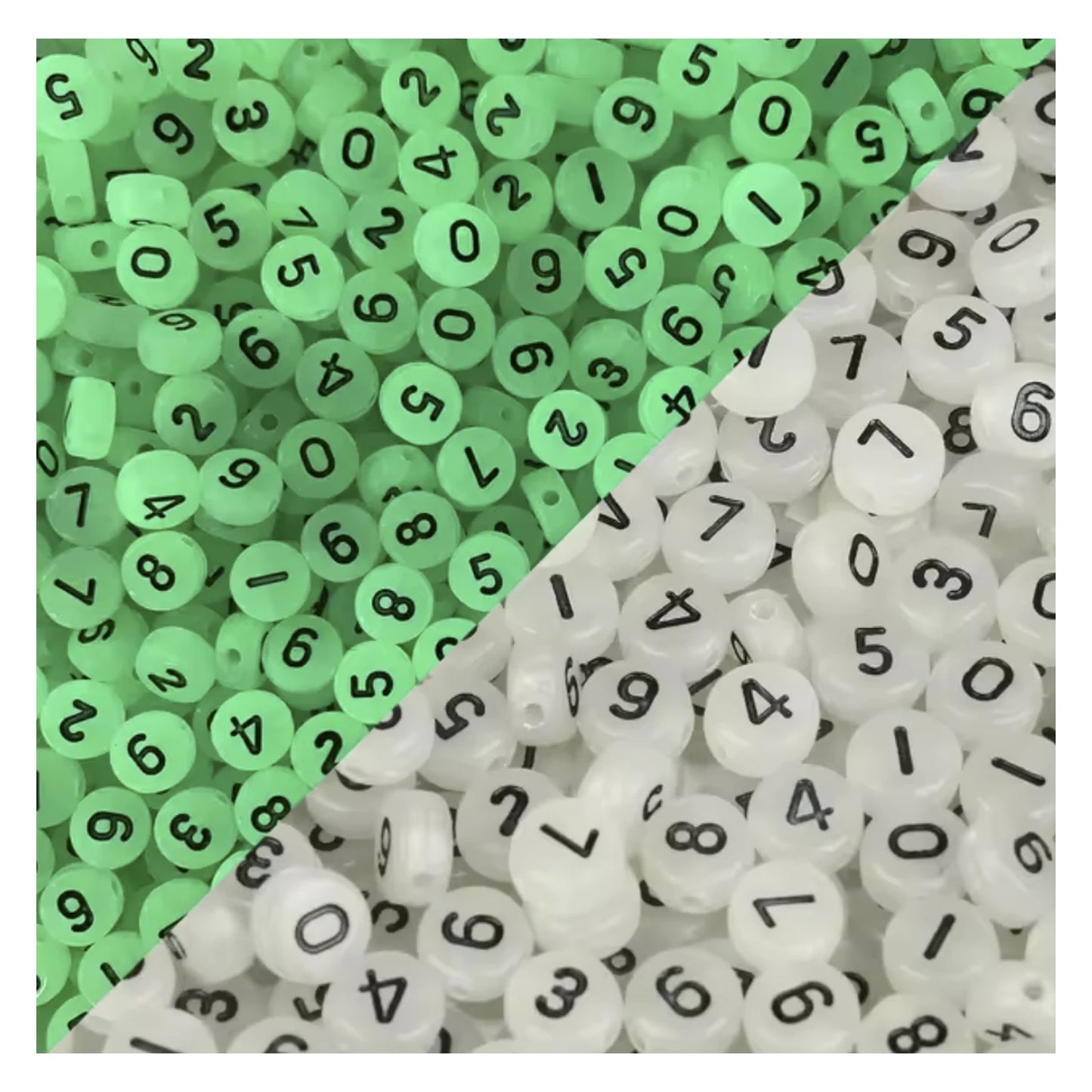 100pcs Alphabet Letters Spacer Beads for Jewelry Making DIY Bracelet Accessories 7mmx4mm Charm - Black Glowing - Asia Sell