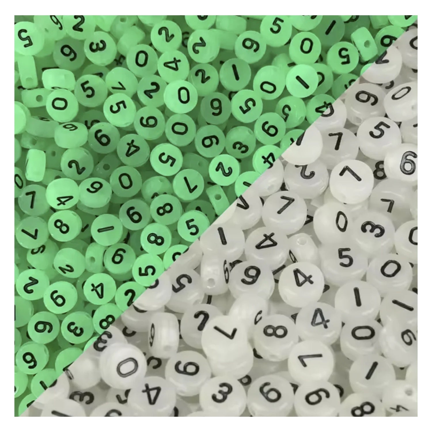 100pcs Alphabet Letters Spacer Beads for Jewelry Making DIY Bracelet Accessories 7mmx4mm Charm - Black Glowing - Asia Sell