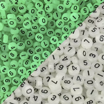 100pcs Alphabet Letters Spacer Beads for Jewelry Making DIY Bracelet Accessories 7mmx4mm Charm - Black Glowing - Asia Sell