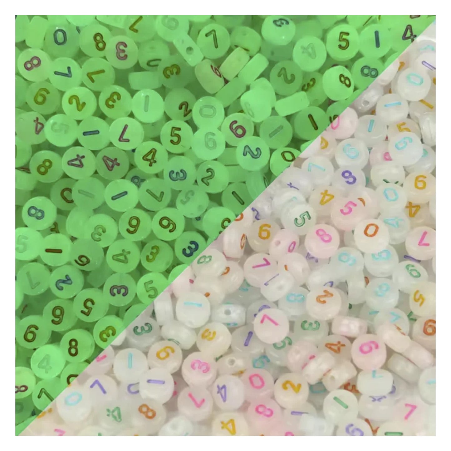 100pcs Alphabet Letters Spacer Beads for Jewelry Making DIY Bracelet Accessories 7mmx4mm Charm - Multicoloured Glowing - Asia Sell