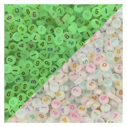100pcs Alphabet Letters Spacer Beads for Jewelry Making DIY Bracelet Accessories 7mmx4mm Charm - Multicoloured Glowing - Asia Sell
