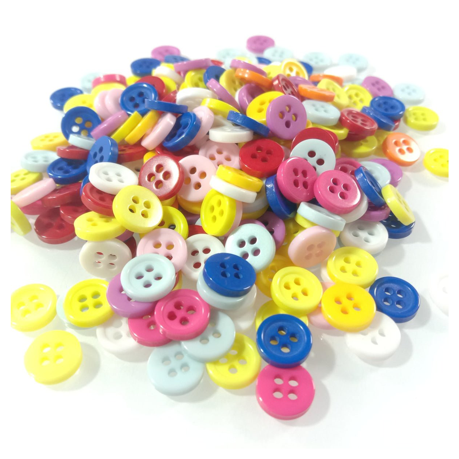100pcs Button Mixed Sets Resin Clothing Scrapbooking Crafts - Raised Edge 9mm - Asia Sell