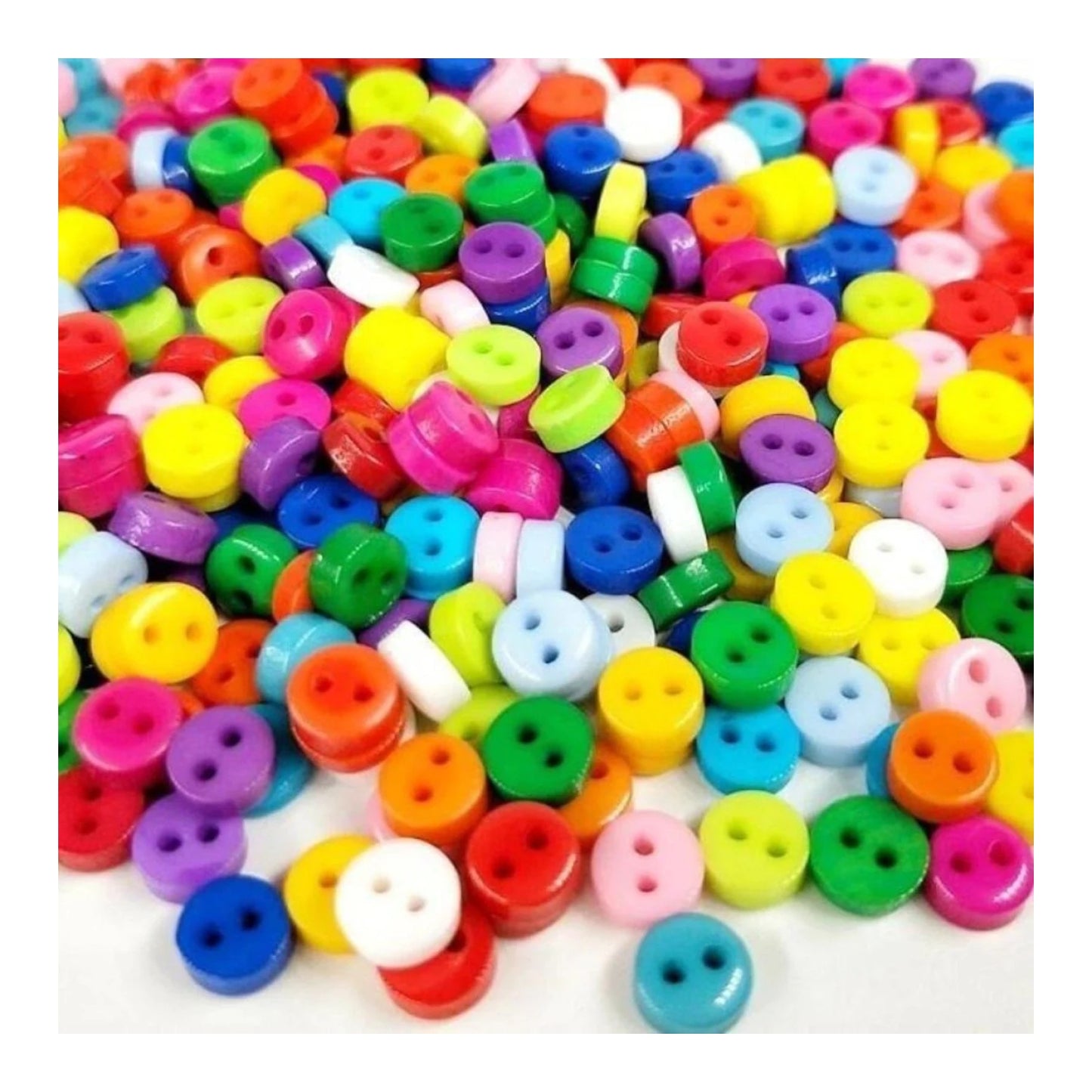 100pcs Buttons 6mm 7mm 10mm Multicoloured Mixed Colour Clothing Sewing - 6mm Resin Set 1 - Asia Sell