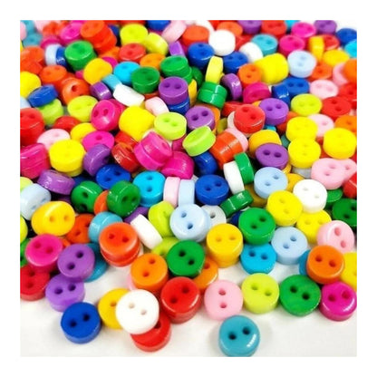 100pcs Buttons 6mm 7mm 10mm Multicoloured Mixed Colour Clothing Sewing - 6mm Resin Set 1 - Asia Sell