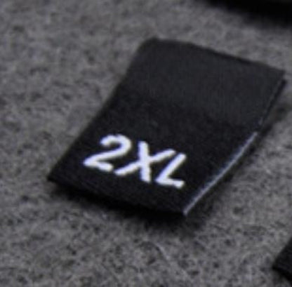 100pcs Clothing Size Label Tags XS S M L XL 2XL 3XL 4XL Black Text White Garment Clothes T Shirt Dress Fabric - 2XL Black - Asia Sell