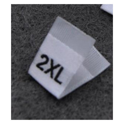 100pcs Clothing Size Label Tags XS S M L XL 2XL 3XL 4XL Black Text White Garment Clothes T Shirt Dress Fabric - 2XL White - Asia Sell