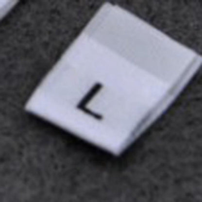 100pcs Clothing Size Label Tags XS S M L XL 2XL 3XL 4XL Black Text White Garment Clothes T Shirt Dress Fabric - L White - Asia Sell