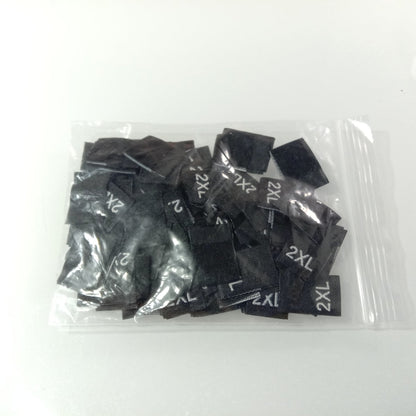100pcs Clothing Size Label Tags XS S M L XL 2XL 3XL 4XL Black Text White Garment Clothes T Shirt Dress Fabric - M White - Asia Sell