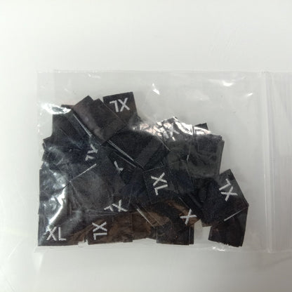100pcs Clothing Size Label Tags XS S M L XL 2XL 3XL 4XL Black Text White Garment Clothes T Shirt Dress Fabric - M White - Asia Sell
