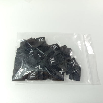 100pcs Clothing Size Label Tags XS S M L XL 2XL 3XL 4XL Black Text White Garment Clothes T Shirt Dress Fabric - M White - Asia Sell