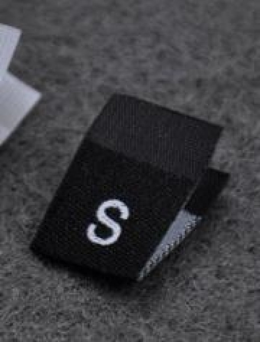 100pcs Clothing Size Label Tags XS S M L XL 2XL 3XL 4XL Black Text White Garment Clothes T Shirt Dress Fabric - S Black - Asia Sell
