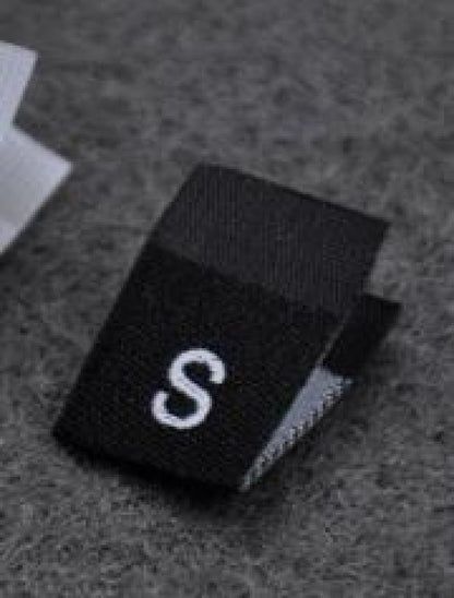 100pcs Clothing Size Label Tags XS S M L XL 2XL 3XL 4XL Black Text White Garment Clothes T Shirt Dress Fabric - S Black - Asia Sell