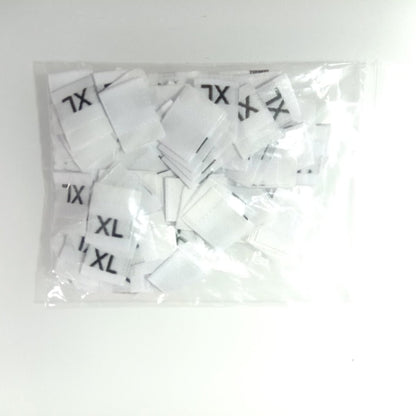 100pcs Clothing Size Label Tags XS S M L XL 2XL 3XL 4XL Black Text White Garment Clothes T Shirt Dress Fabric - S white - Asia Sell
