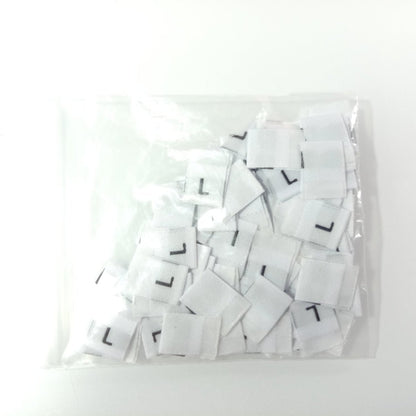 100pcs Clothing Size Label Tags XS S M L XL 2XL 3XL 4XL Black Text White Garment Clothes T Shirt Dress Fabric - S white - Asia Sell