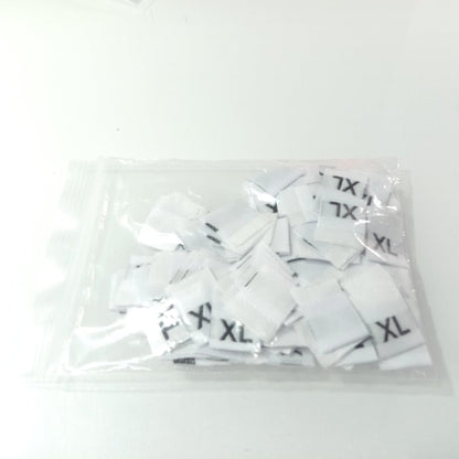 100pcs Clothing Size Label Tags XS S M L XL 2XL 3XL 4XL Black Text White Garment Clothes T Shirt Dress Fabric - S white - Asia Sell