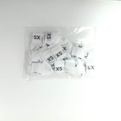 100pcs Clothing Size Label Tags XS S M L XL 2XL 3XL 4XL Black Text White Garment Clothes T Shirt Dress Fabric - S white - Asia Sell