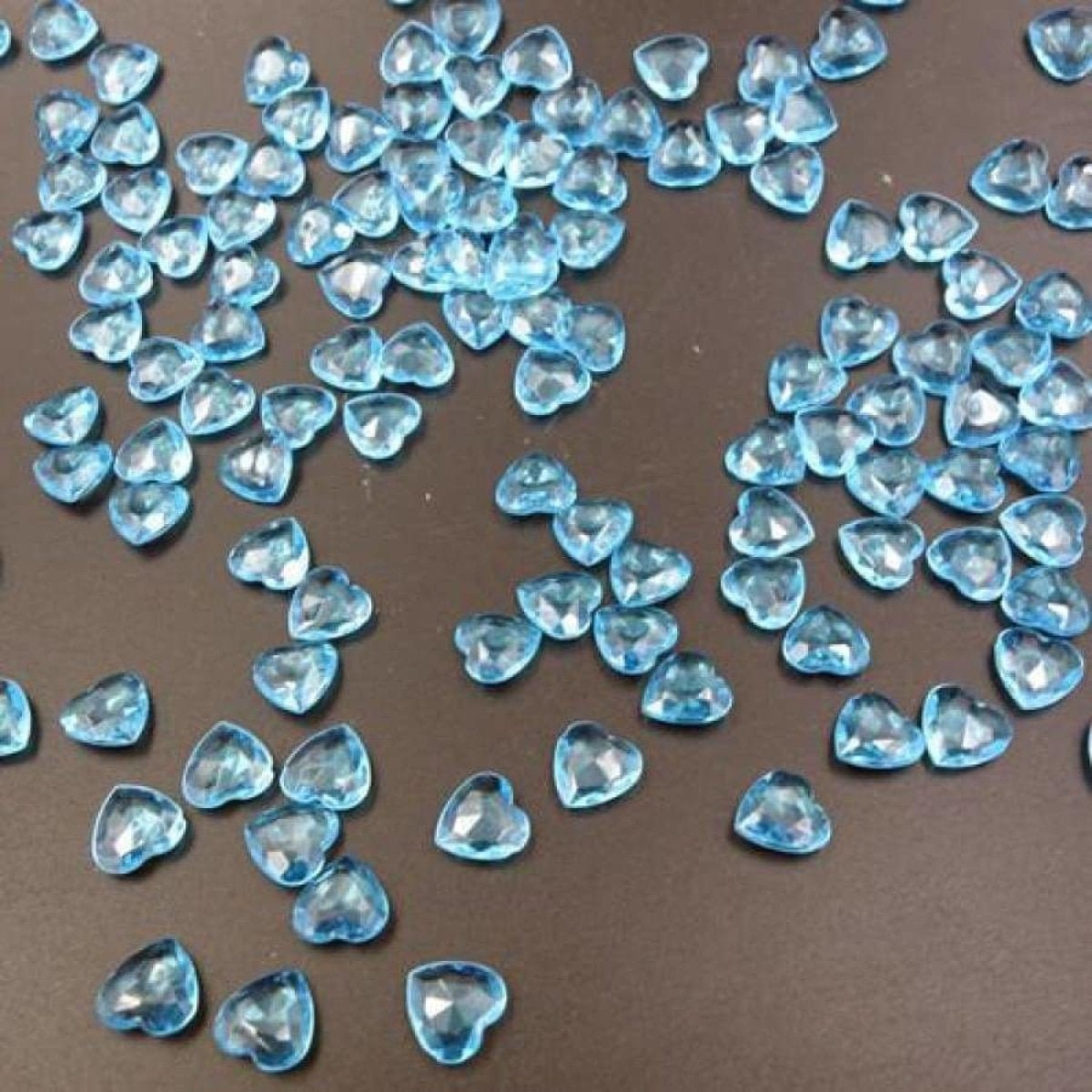 100pcs Crystal Heart Table Scatter Red Blue Pink Purple Clear 1cm Wedding Decoration Acrylic - Aqua - - Asia Sell