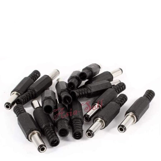 100pcs DC 5.5x2.1mm Power Cable Male Plug 14mm Shaft Connector Adaptor Plastic - Asia Sell