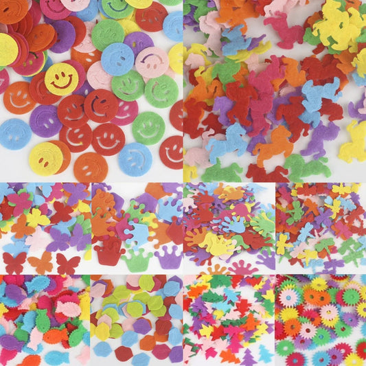 100pcs Fabric Felt Shapes Craft Clothing Patch For Sewing Scrapbooking 15mm to 40mm - 15mm round - - Asia Sell
