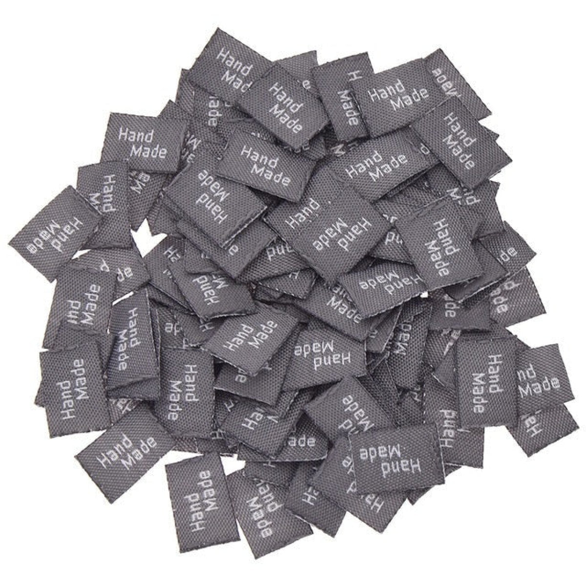 100pcs Hand Made Cloth Fabric Labels Printed Handmade With Love Garment Labels Tags For Clothes Bags DIY Sewing Craft Clothing - 1.5 x1cm - Asia Sell