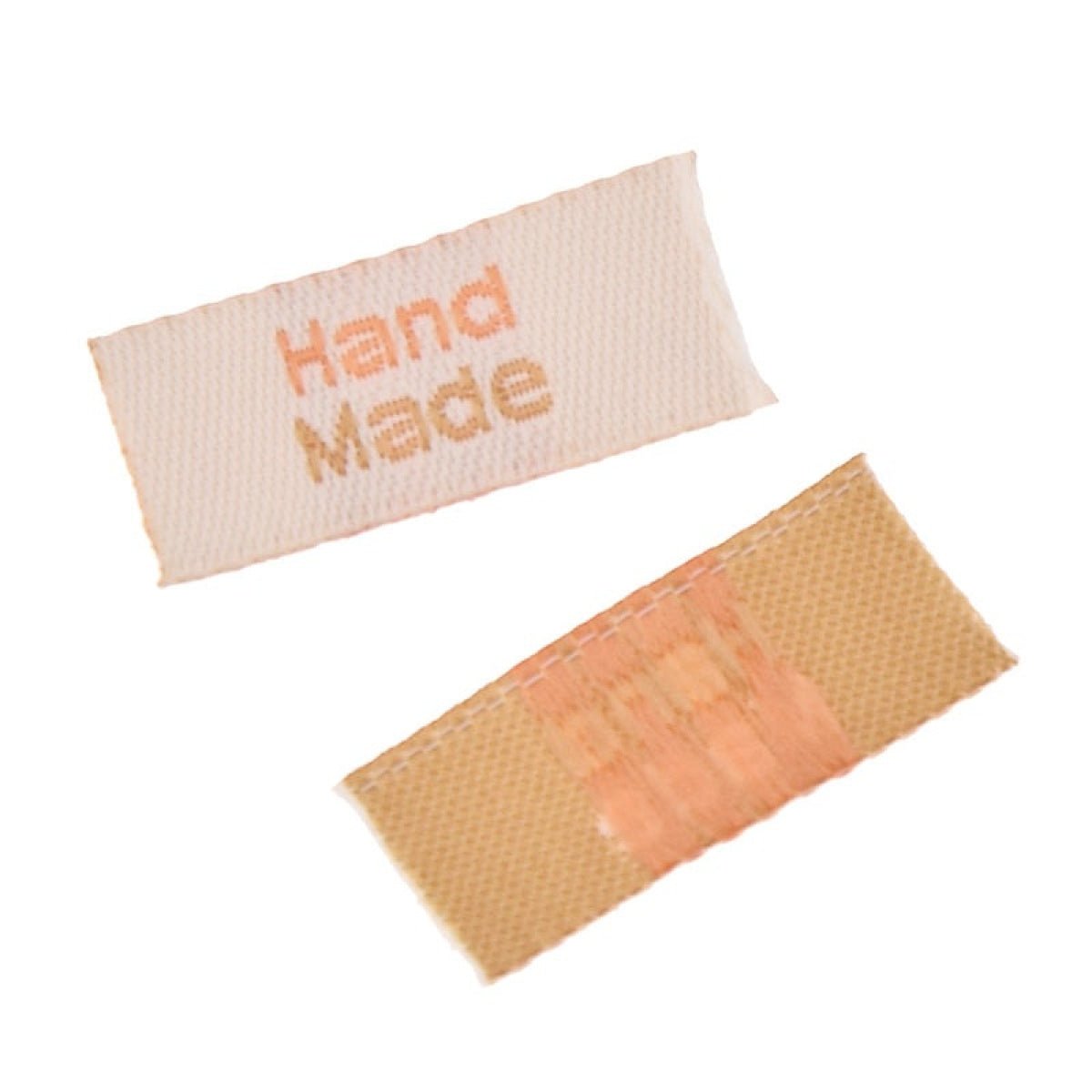100pcs Hand Made Cloth Fabric Labels Printed Handmade With Love Garment Labels Tags For Clothes Bags DIY Sewing Craft Clothing - 4.7 x1.5cm - Asia Sell