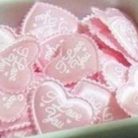 100pcs PINK Fabric Heart 3.6x3.2cm Love you Wedding Confetti Table Decorations - Asia Sell