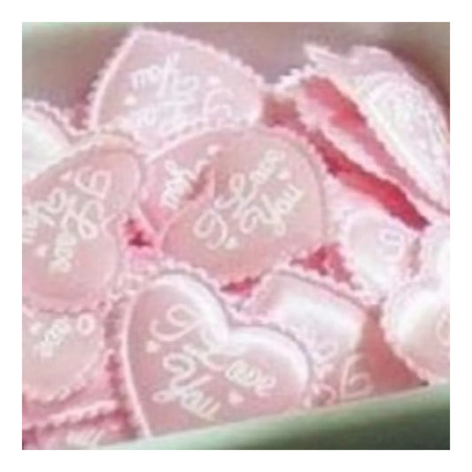 100pcs PINK Fabric Heart 3.6x3.2cm Love you Wedding Confetti Table Decorations - - Asia Sell