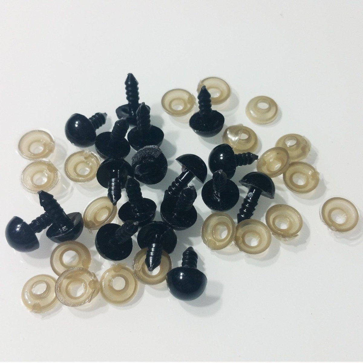 100pcs Plastic Safety Eyes For Teddy Bears Dolls Toy Animal Felting 5mm-20mm Toys Bear Doll - 10mm - Asia Sell