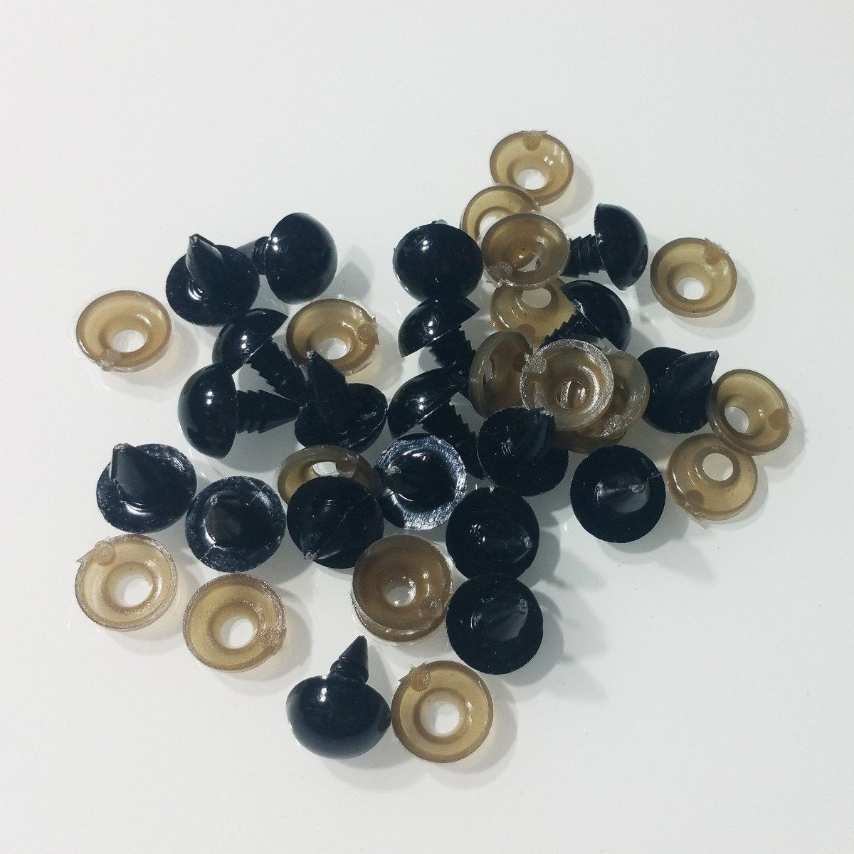 100pcs Plastic Safety Eyes For Teddy Bears Dolls Toy Animal Felting 5mm-20mm Toys Bear Doll - 12mm - Asia Sell