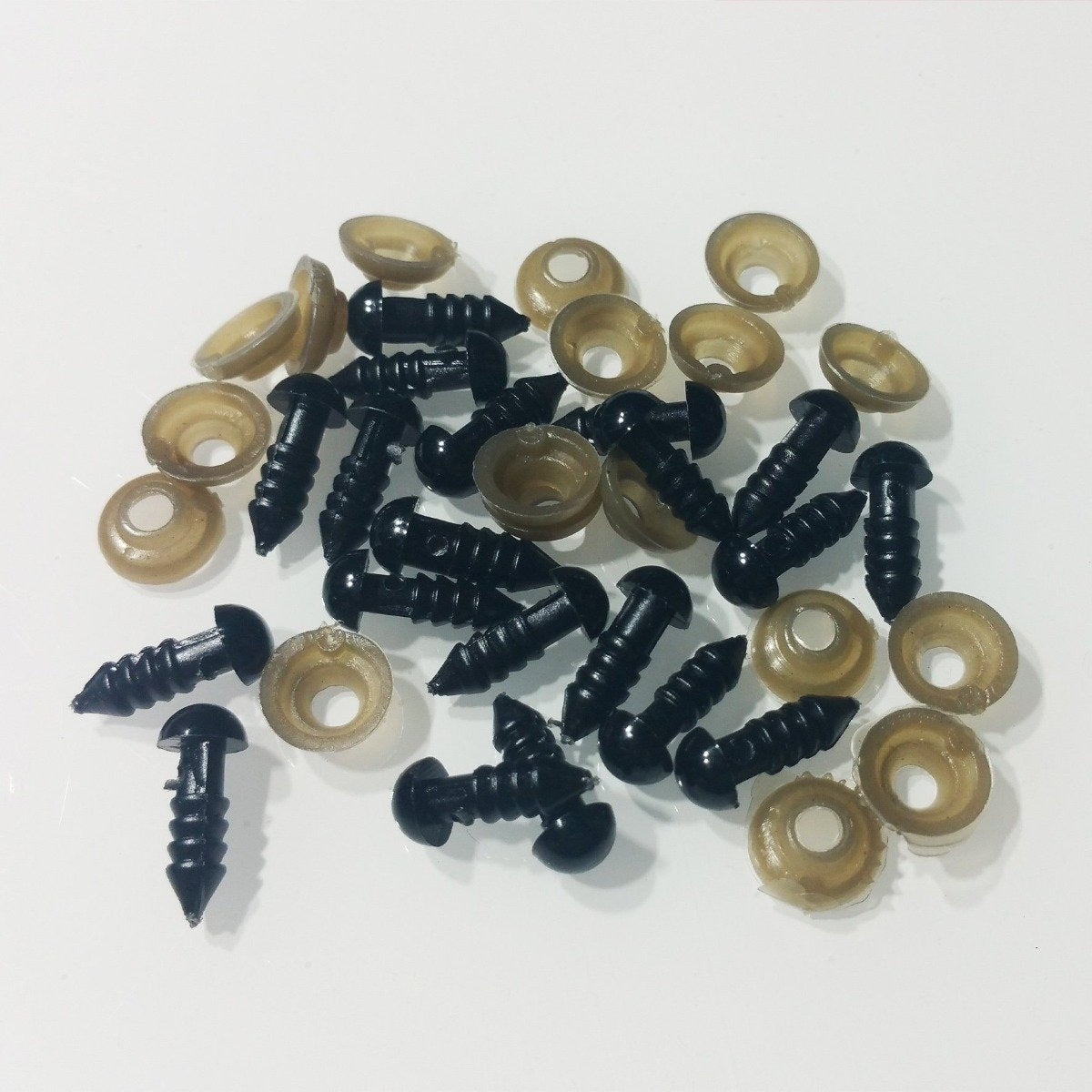 100pcs Plastic Safety Eyes For Teddy Bears Dolls Toy Animal Felting 5mm-20mm Toys Bear Doll - 7mm - Asia Sell