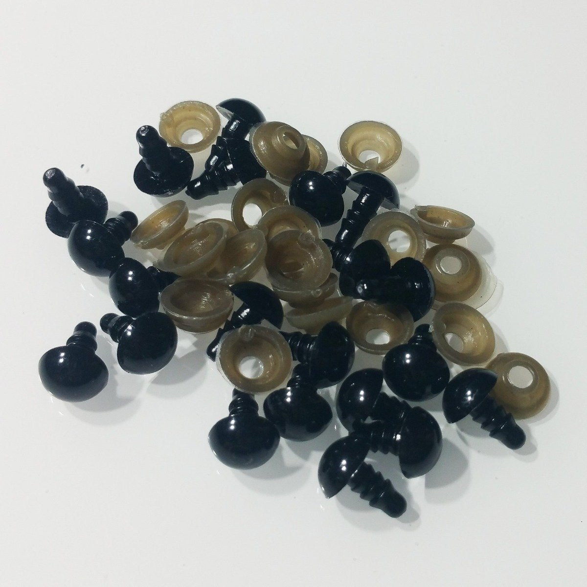 100pcs Plastic Safety Eyes For Teddy Bears Dolls Toy Animal Felting 5mm-20mm Toys Bear Doll - 9mm - Asia Sell