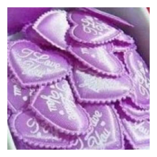100pcs PURPLE Fabric Hearts 3.6x3.2cm Love you Wedding Confetti Table Decoration - - Asia Sell