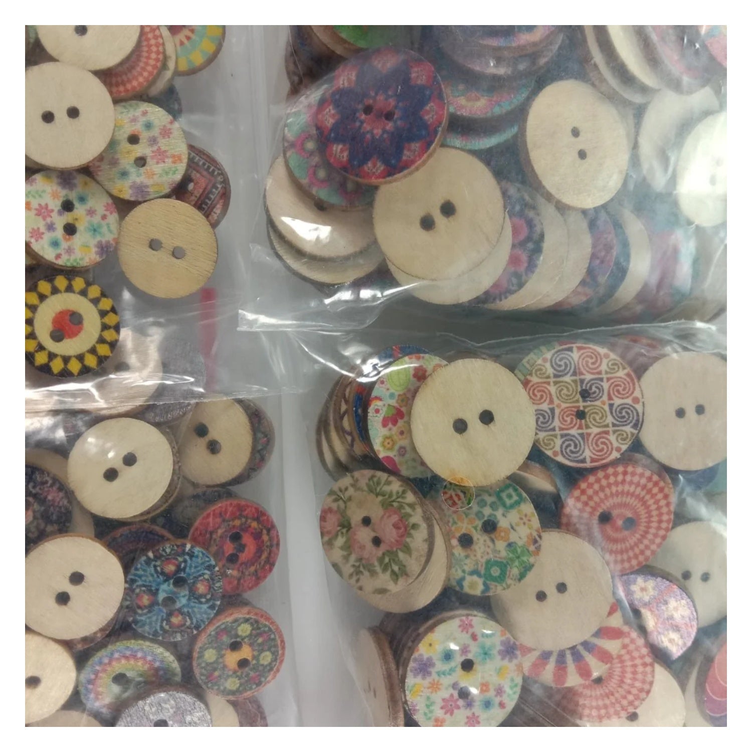 100pcs Retro Wooden Buttons for Handmade Clothes 15-20mm Random Selection Scrapbooking - 20mm Retro - Asia Sell
