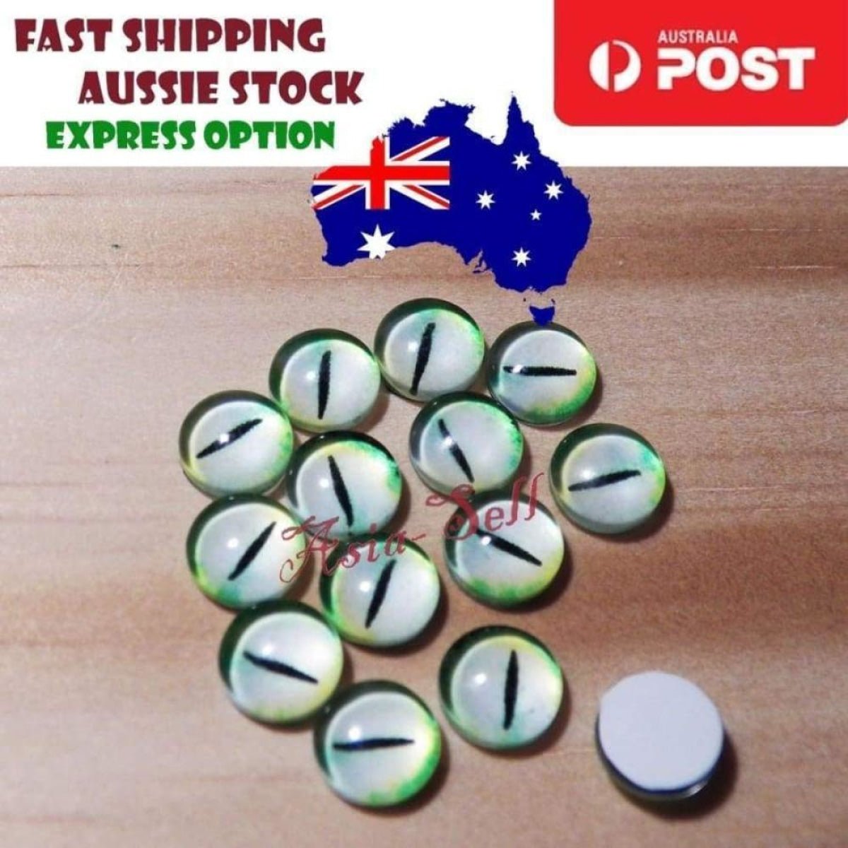 100pcs Round 6mm Glass Eyes Dragon Lizard Frog Eyeballs - I - Asia Sell