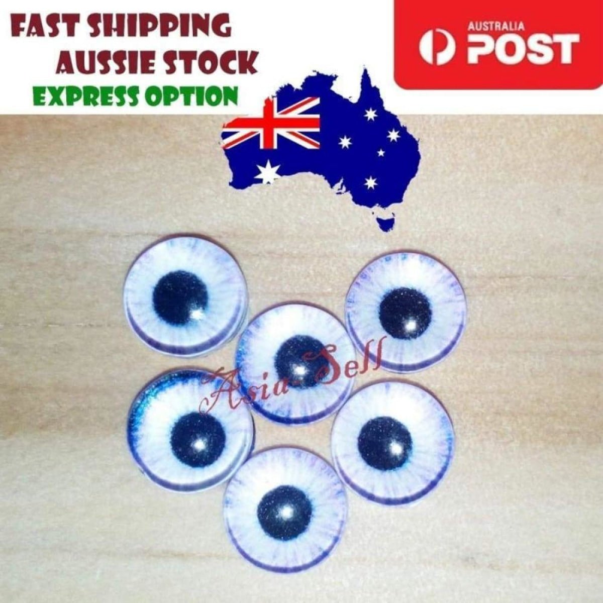 100pcs Round 6mm Glass Eyes Dragon Lizard Frog Eyeballs - Q - Asia Sell