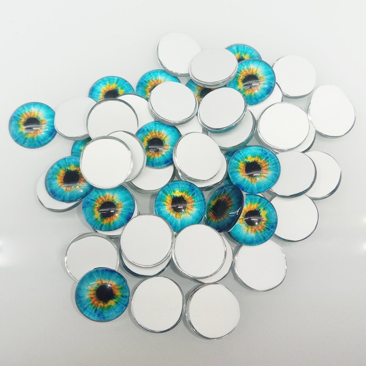 100pcs Round 8mm Glass Eyes Dragon Lizard Frog Eyeballs - T - Asia Sell