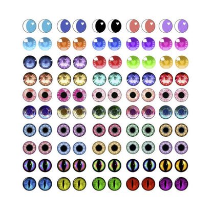 100pcs Round Pupil Glass Eyes 6mm 8mm 10mm 12mm Cats Eye Cabochon Charms Cabochon Pattern Crafts - Mixed Cabochons 6mm - - Asia Sell